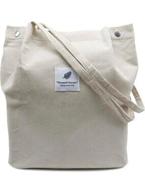 Women's Beige Lightweight Shoulder Bag Buckets Totes Handbag Big Capacity Work